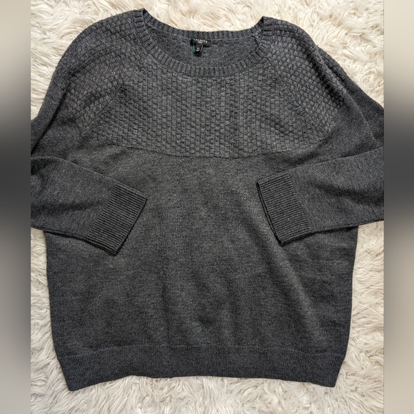 Talbots Woman 3X Gray Lambswool Nylon Blend Sweater Textured Knit Cozy Plus Size - Picture 2 of 9